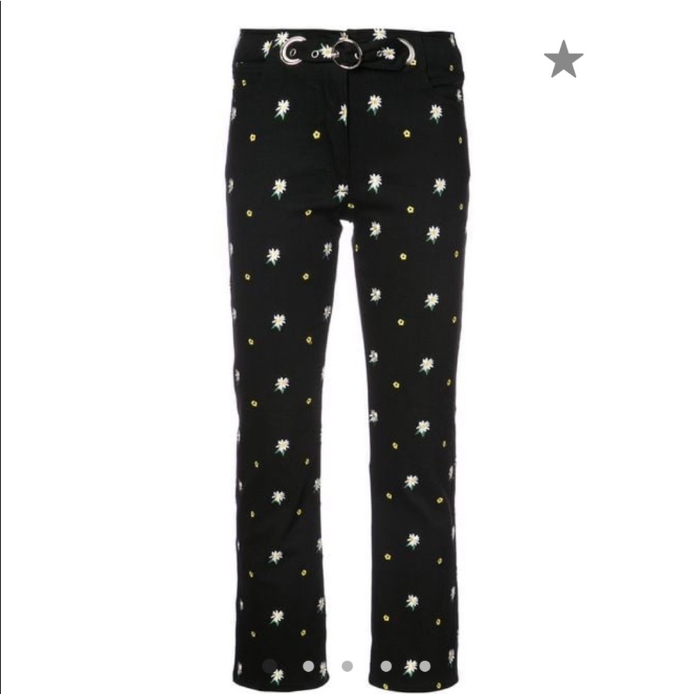 MIAOU FLORAL EMBROIDERED PANTS